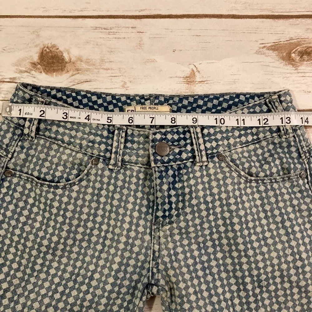 Free People Diamond Geometric Print Skinny Jeans Size 24